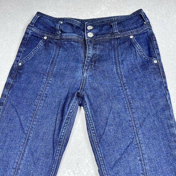 Pilcro & The Letterpress Jeans Anthropologie Women 28 Mid Rise Skinny Dark Wash - Picture 2 of 12